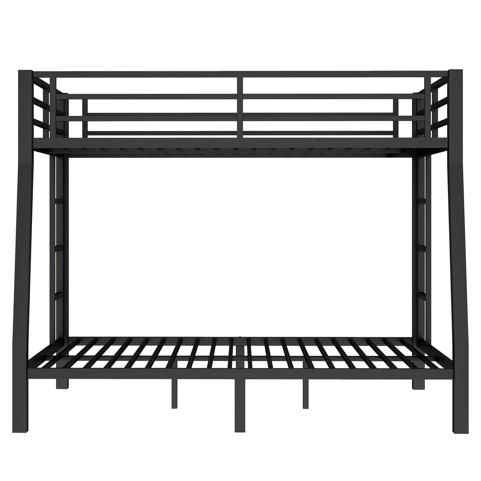 Metal Full XL over Queen Bunk Bed for Teens and Adults,Space Saving Noise Reduced No Box Spring Needed,Black