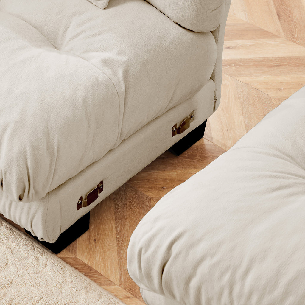 Pariss Armless Sofa W 1 pillow Light Coffee