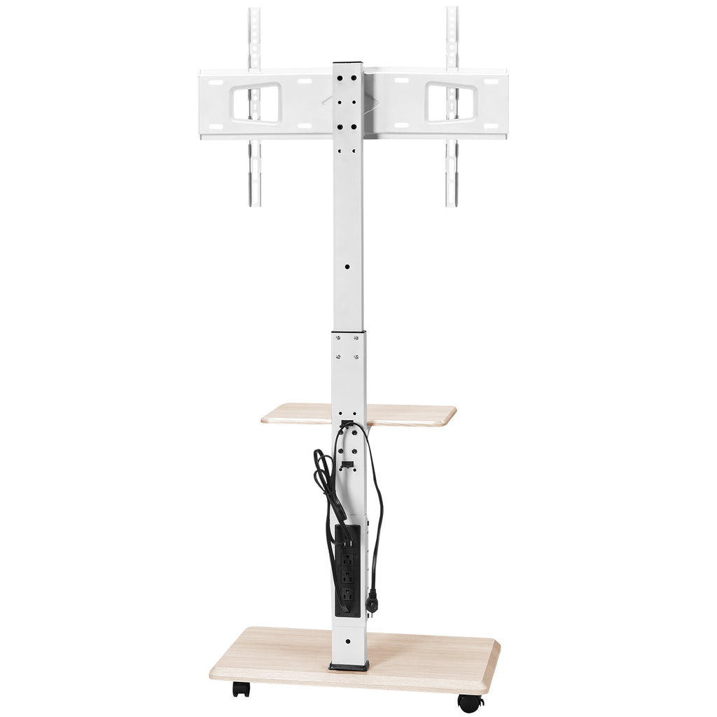 Rolling TV Stand, Mobile TV Cart for 32 70 Inch Screens, 25 Left Right Rotation and Height Adjustable TV Mount with Tray, Holds up to 88 lbs for Corner, Bedroom, Outdoor, Max VESA 600x400mm