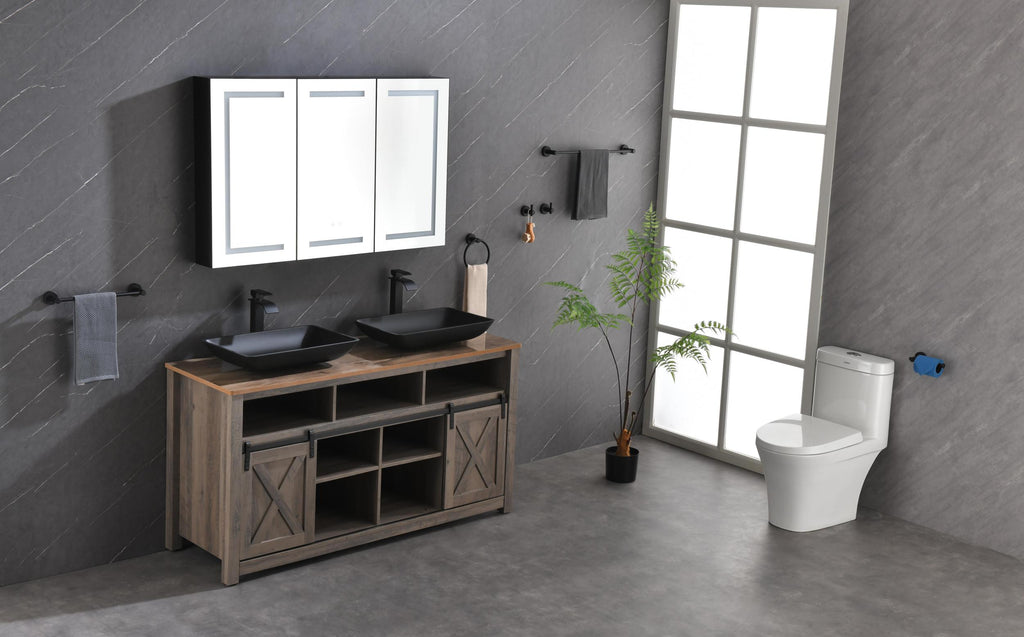 48 x 30 inch LED Lighted Bathroom Medicine Cabinet with Mirror, Sockets, Dimmable, Anti Fog