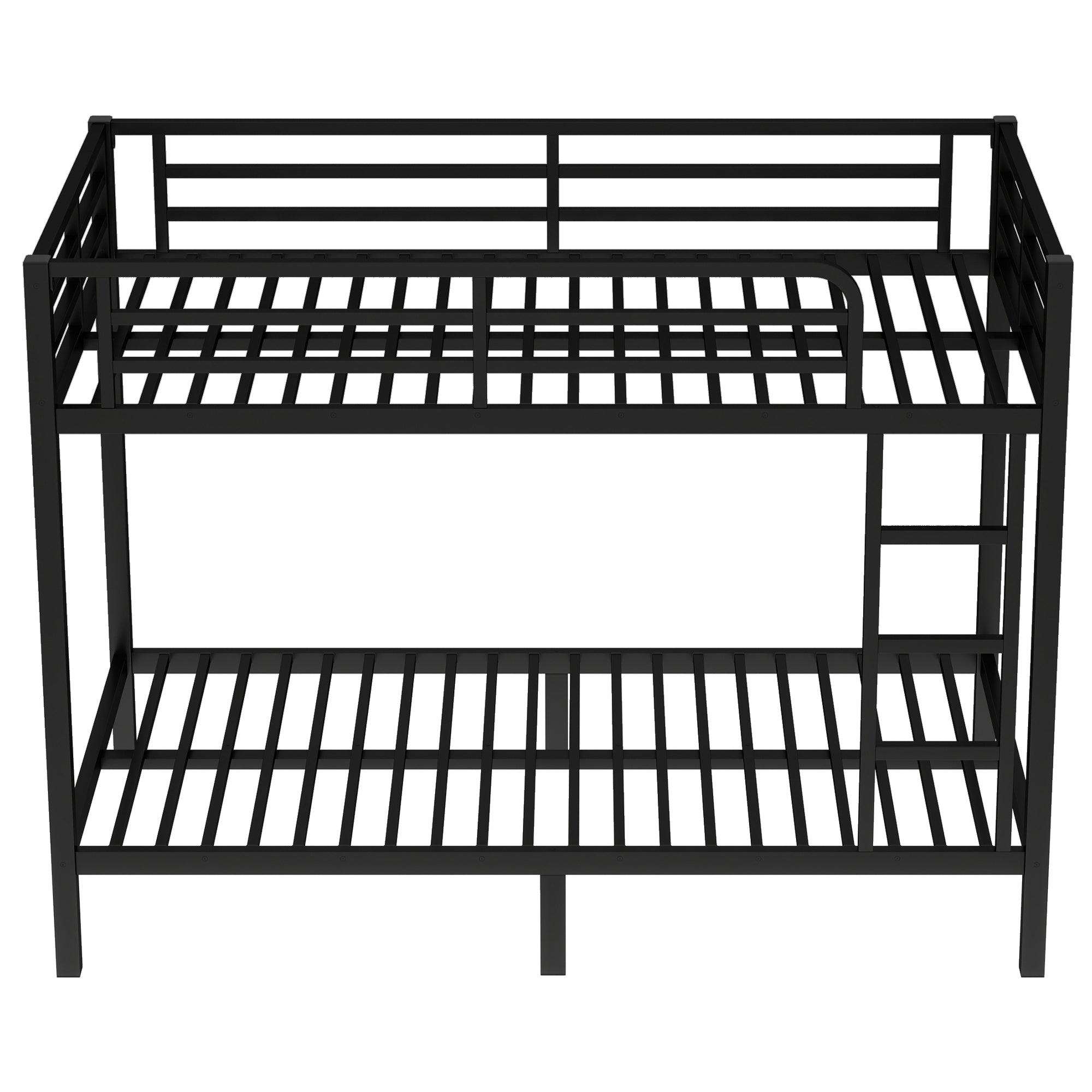 Metal Twin XL over Twin XL Bunk Bed for Teens and Adults,Space Saving Noise Reduced No Box Spring Needed, Black