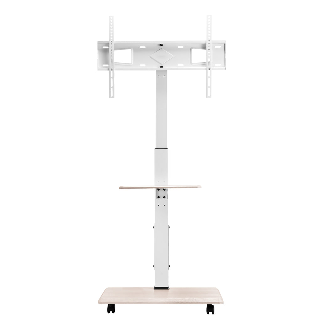 Rolling TV Stand, Mobile TV Cart for 32 70 Inch Screens, 25 Left Right Rotation and Height Adjustable TV Mount with Tray, Holds up to 88 lbs for Corner, Bedroom, Outdoor, Max VESA 600x400mm
