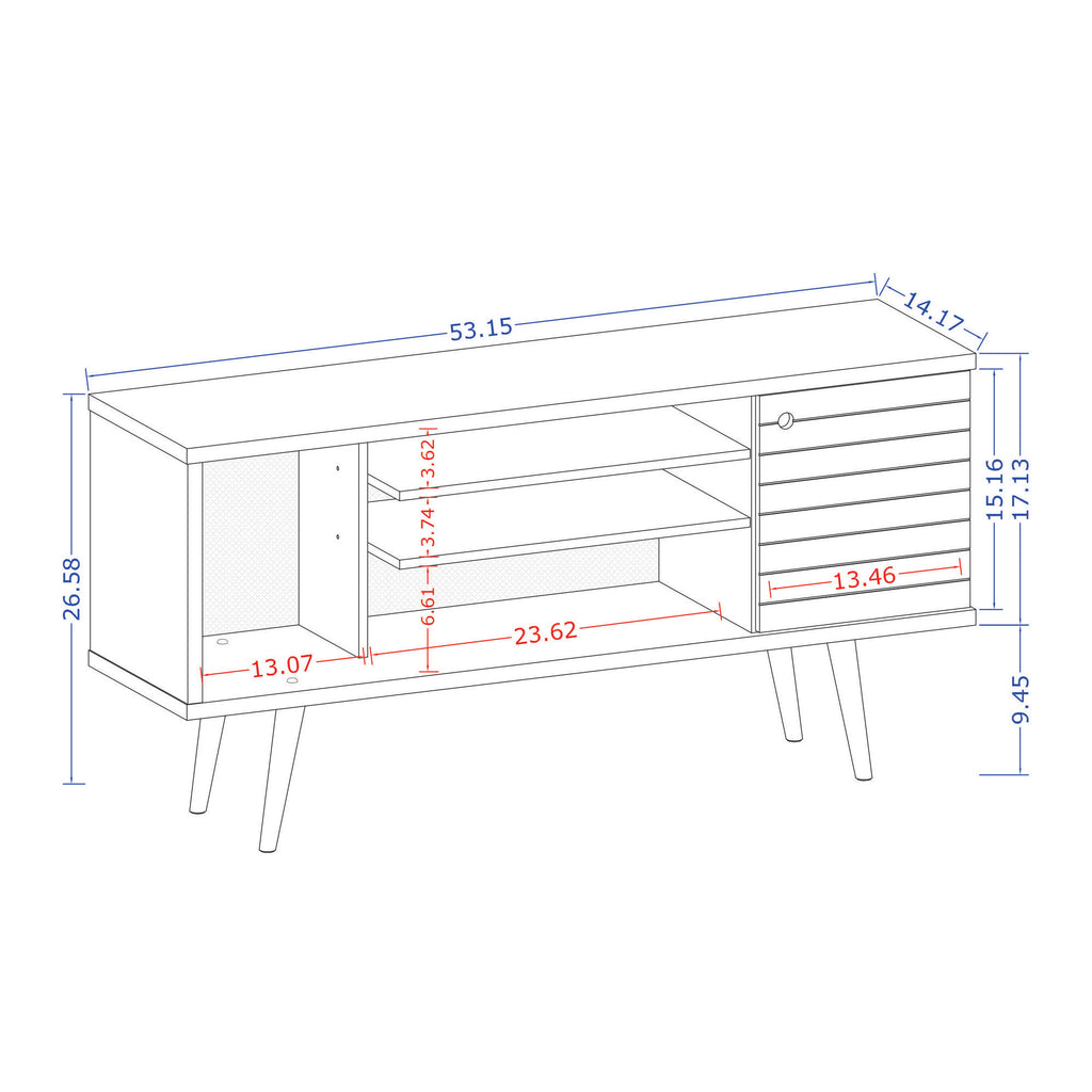 TV Stand in Rustic Brown and White