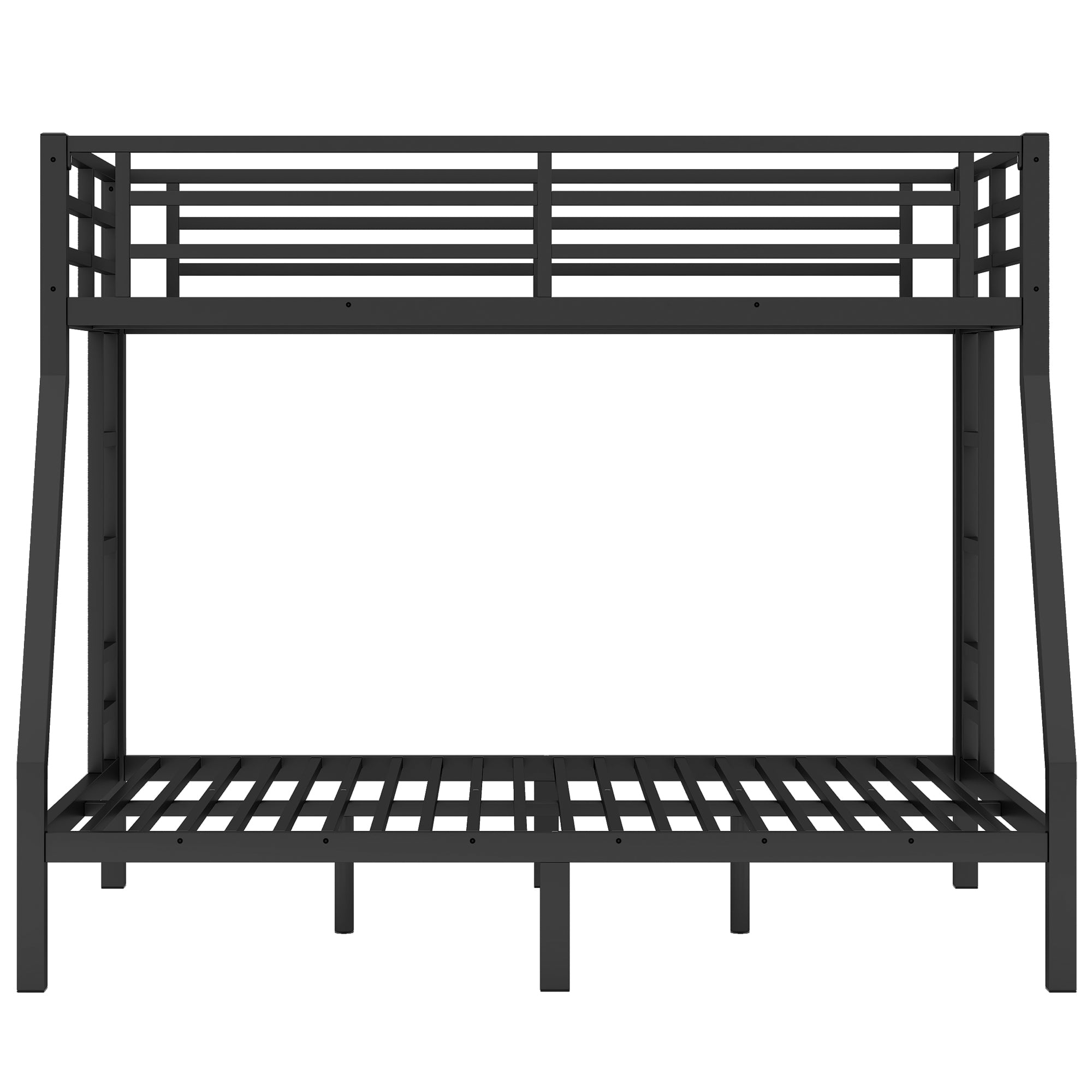 Metal Twin over Full Bunk Bed for Teens and Adults,Space Saving Noise Reduced No Box Spring Needed, Black