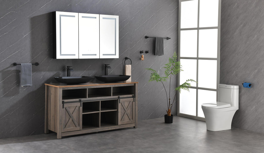48 x 30 inch LED Lighted Bathroom Medicine Cabinet with Mirror, Sockets, Dimmable, Anti Fog