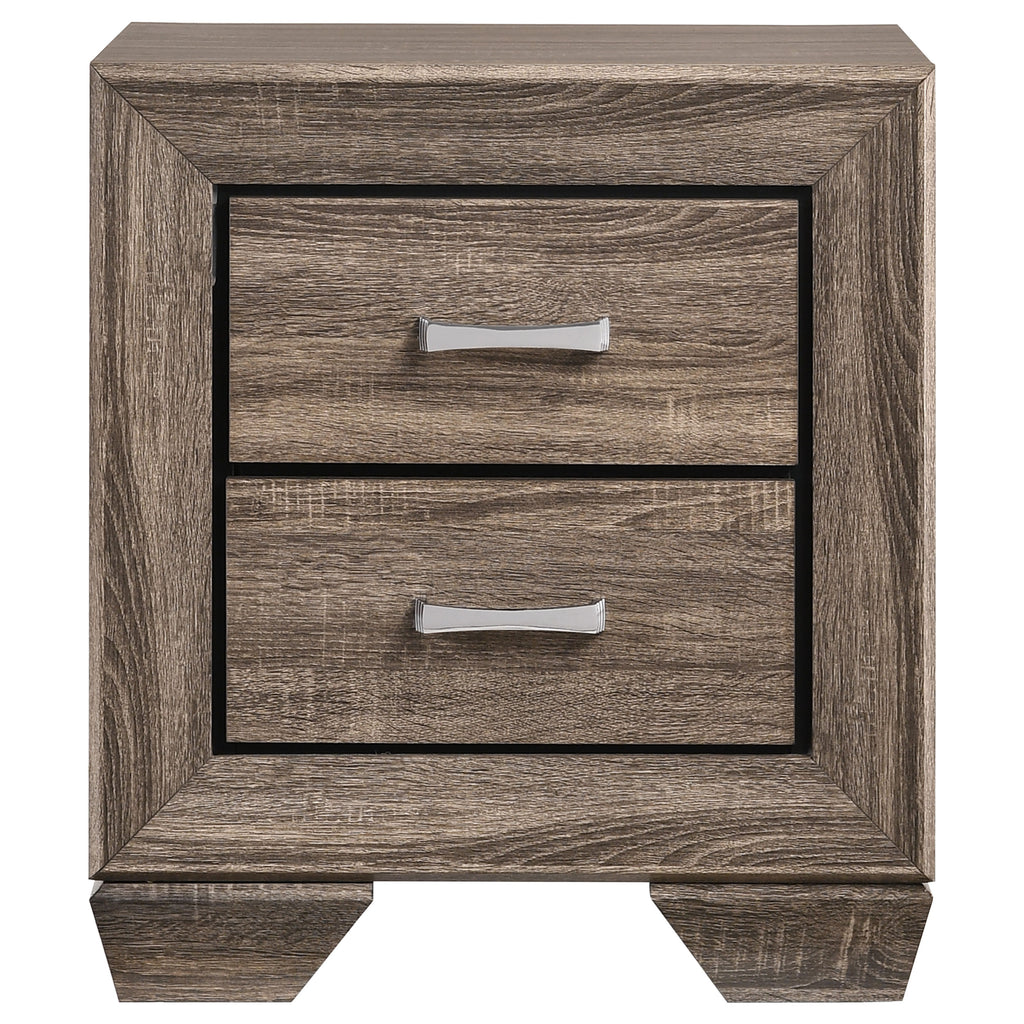 Tomasina Washed Taupe 2 Drawer Rectangular Nightstand