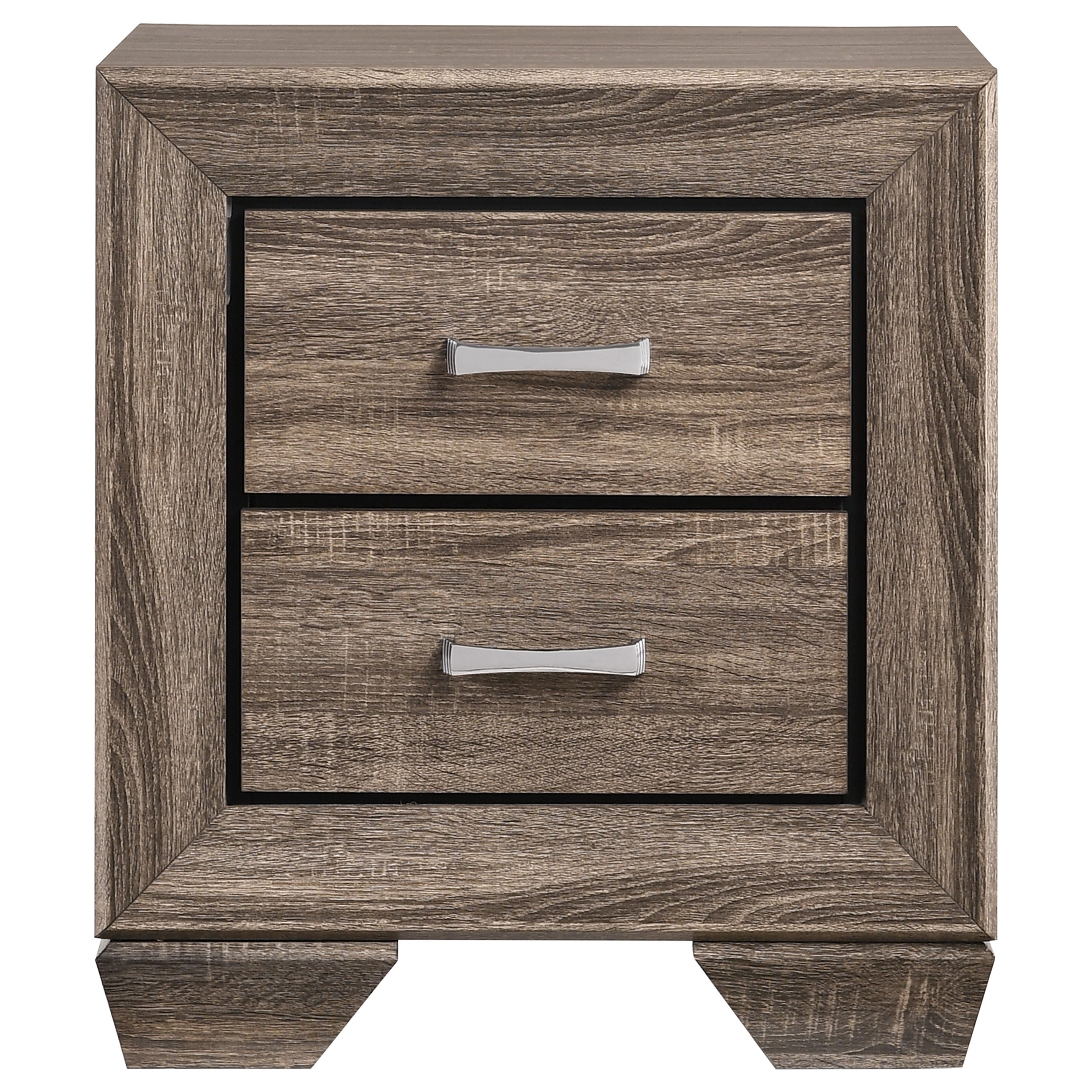 Tomasina Washed Taupe 2 Drawer Rectangular Nightstand