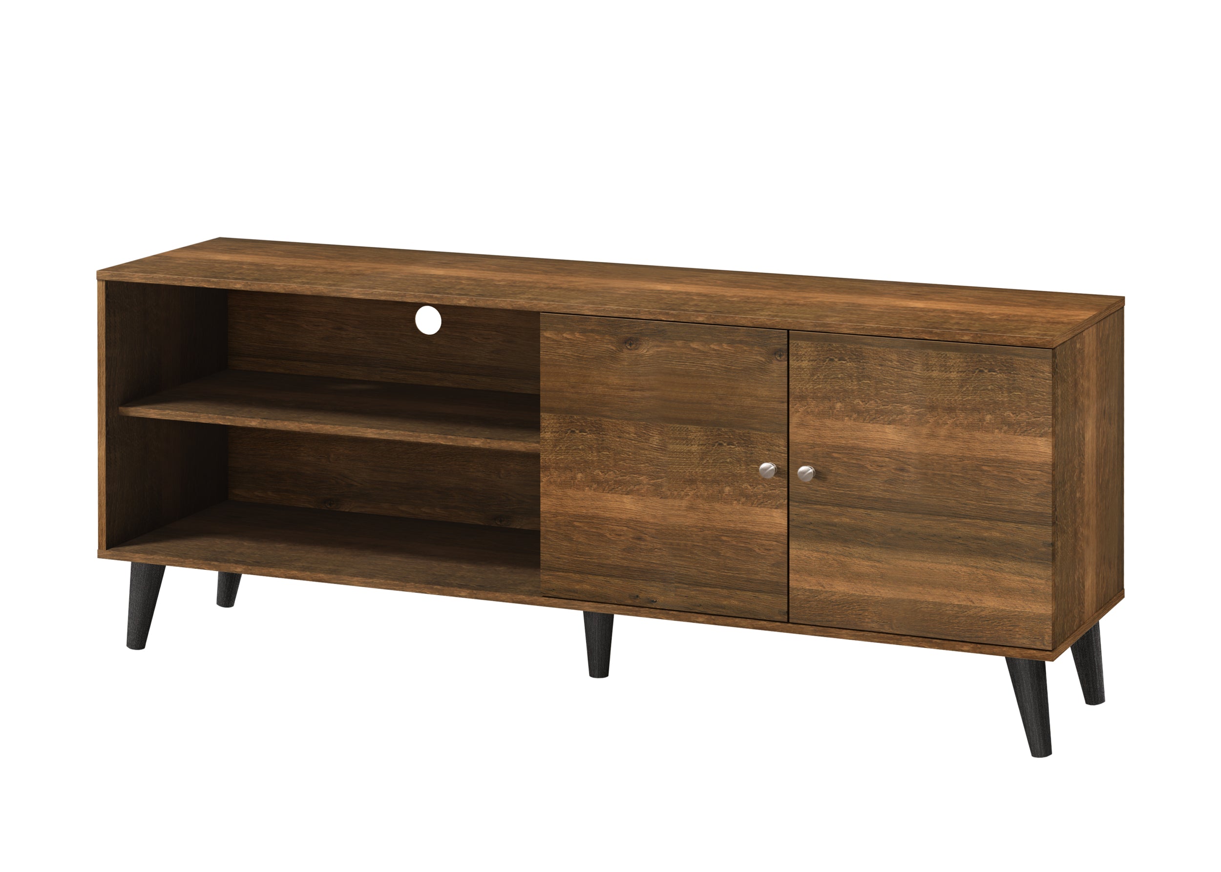 Amidon TV Stand for TVs up to 63", with 2 Storage Shelves& 1 Cabinet, Modern Entertainment Centre for TV in Living Room in Brown