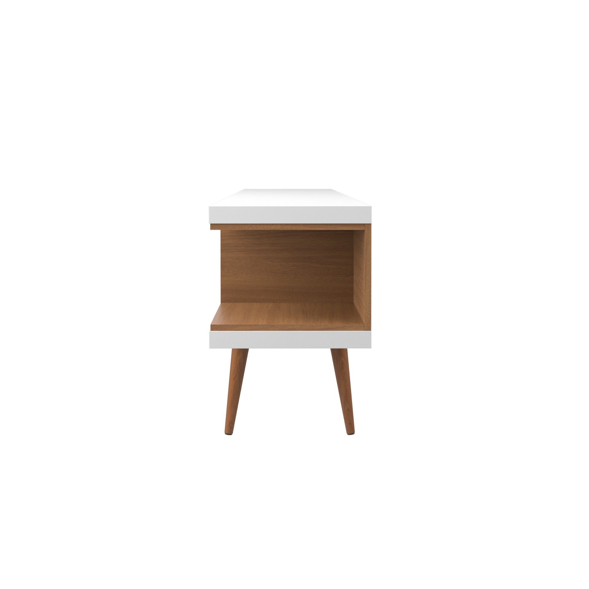 TV Stand in Maple Cream and White
