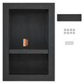 Shower Niche Ready for Tile 16" x 24", Double Shelf Organizer, Square Corners Wall inserted Niche Recessed, Sealed Protection Modern Soap Storage Niche for Shower Bathroom, Black