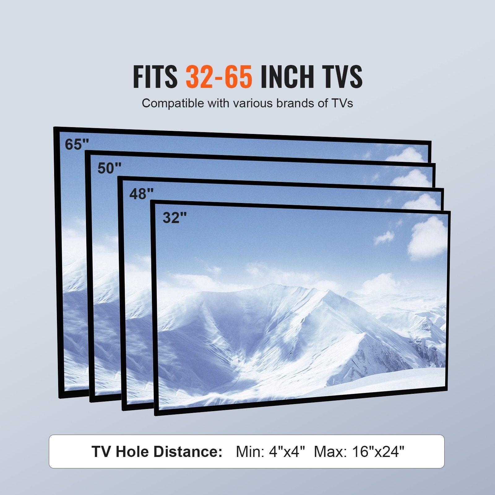 TV Stand Mount, Swivel Tall TV Stand for 32 to 65 inch TVs, Height Adjustable Portable Floor TV Stand with Tempered Glass Base for Bedroom, Living Room