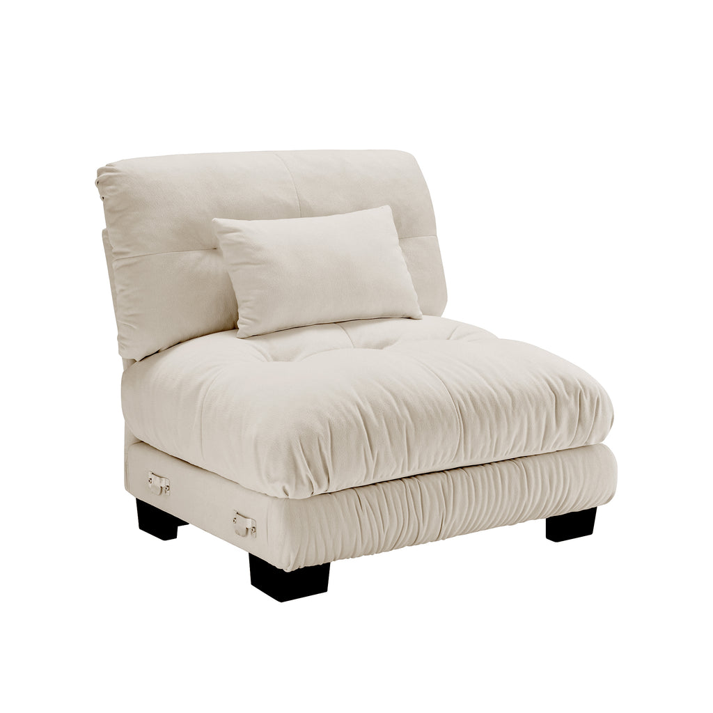Pariss Armless Sofa W 1 pillow Light Coffee