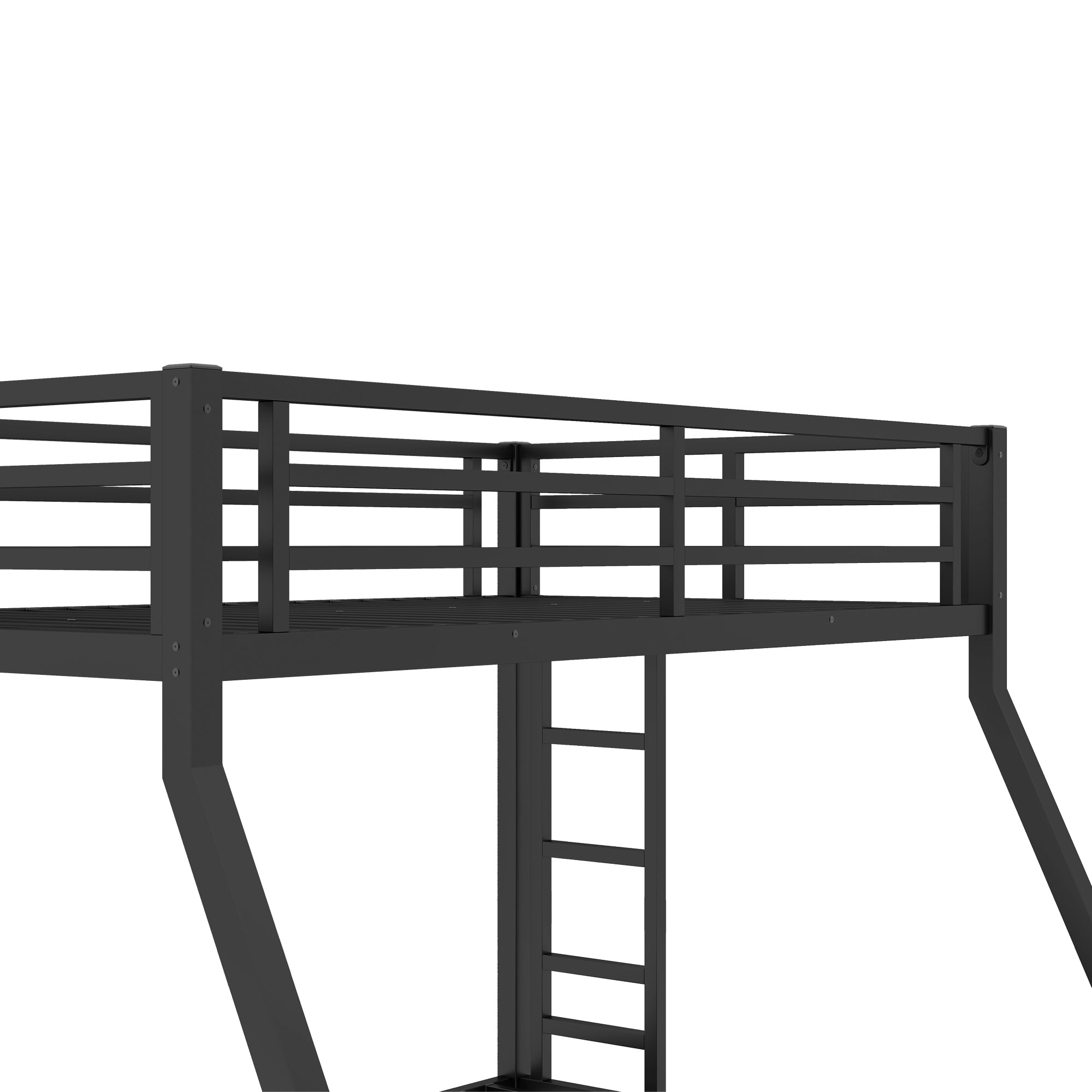Metal Twin over Full Bunk Bed for Teens and Adults,Space Saving Noise Reduced No Box Spring Needed, Black