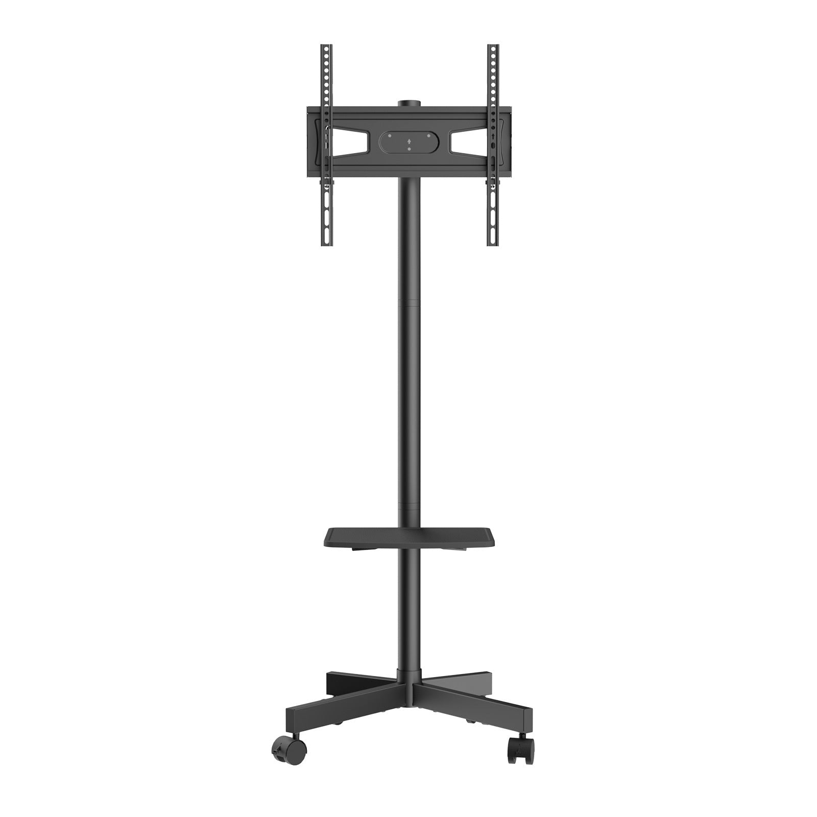 Mobile TV Stand, Mobile TV Cart for 23 to 60 inch TVs, Height Adjustable Portable TV Stand with Wheels, with A Tray for Audio Visual Devices, Rolling TV Stand with Mount for Bedroom, Living Room