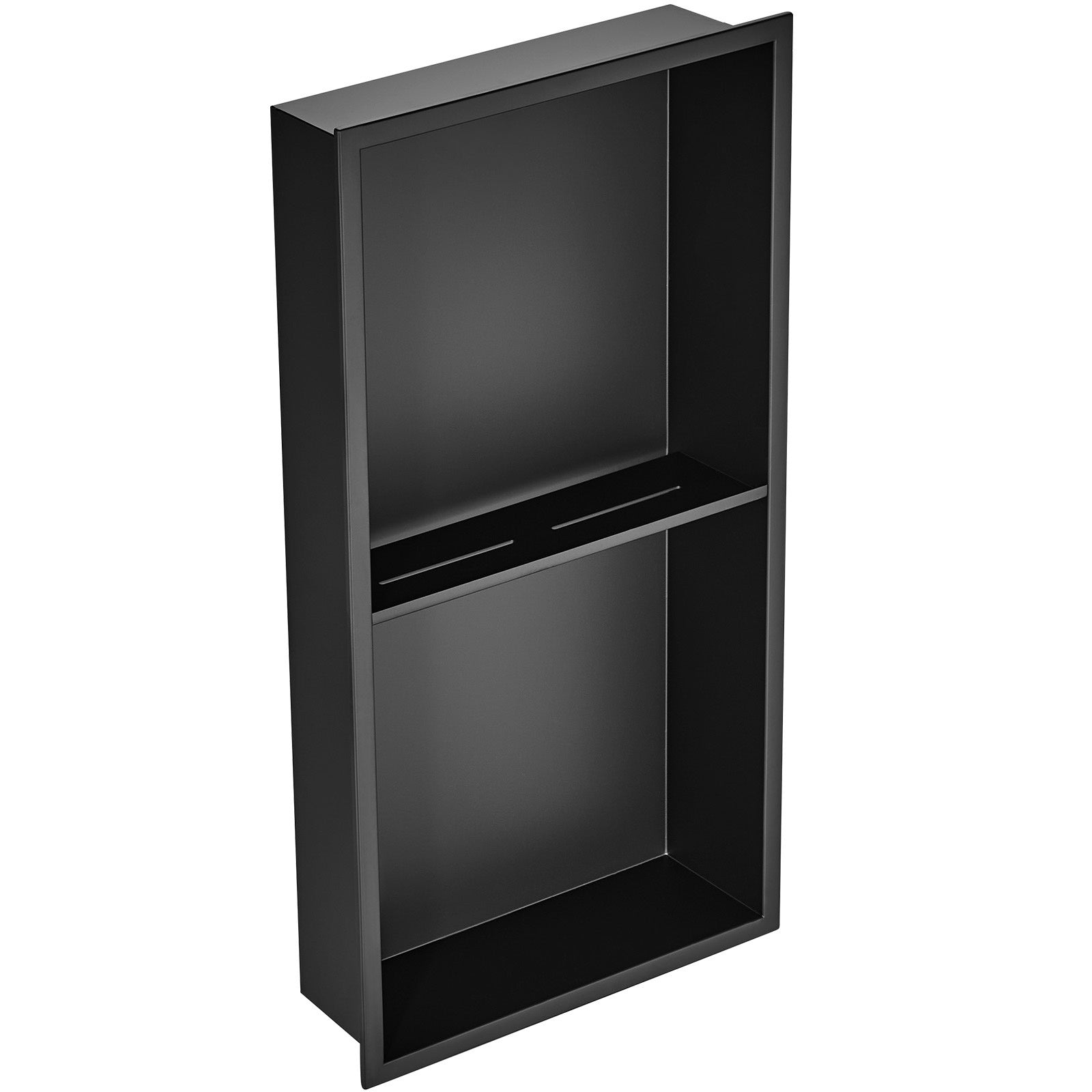 13"x25" No Tile Shower Niche 304 Stainless Steel, Wall Inserted Niche Recessed Double Shelves, Sealed Waterproof Rust Resistant Easy Cleaning Modern Niche for Shower or Soap Storage Bathroom