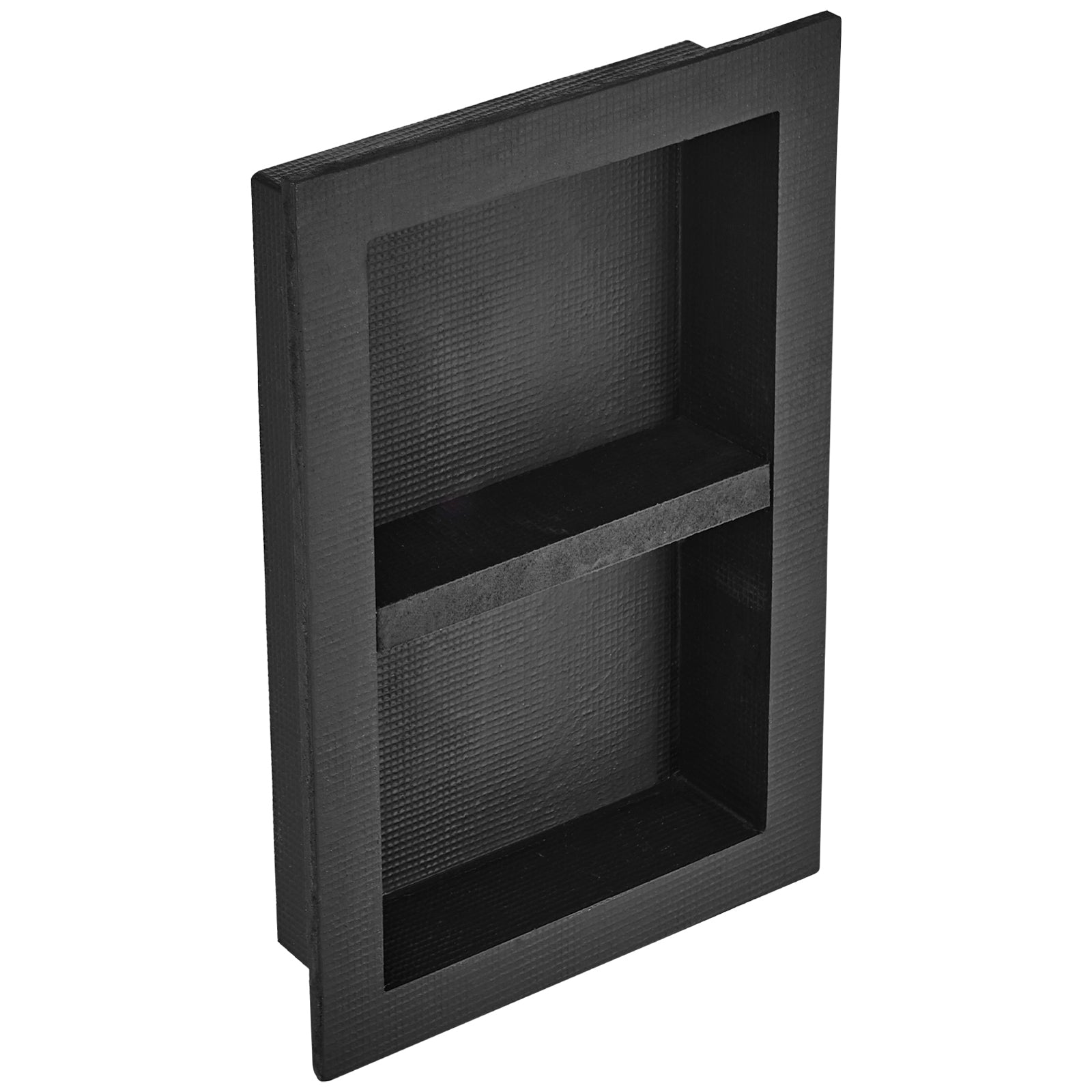 Shower Niche Ready for Tile 16" x 24", Double Shelf Organizer, Square Corners Wall inserted Niche Recessed, Sealed Protection Modern Soap Storage Niche for Shower Bathroom, Black