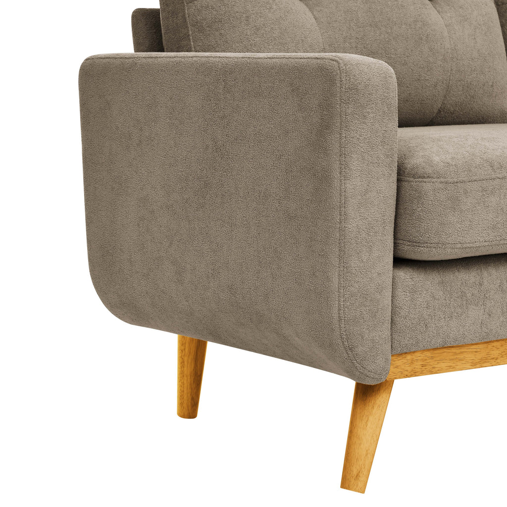 67.7" Wide Mid Century Modern Upholstered Tufted Loveseat Sofa With Wooden Legs