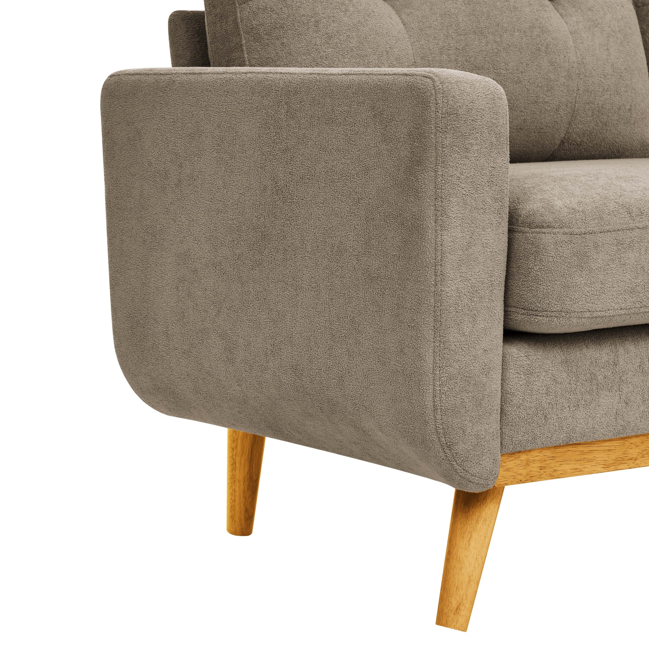 67.7" Wide Mid Century Modern Upholstered Tufted Loveseat Sofa With Wooden Legs