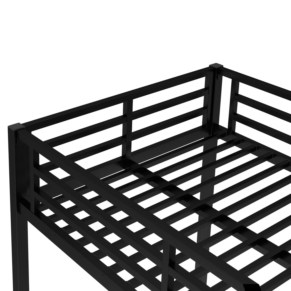 Metal Twin XL over Twin XL Bunk Bed for Teens and Adults,Space Saving Noise Reduced No Box Spring Needed, Black