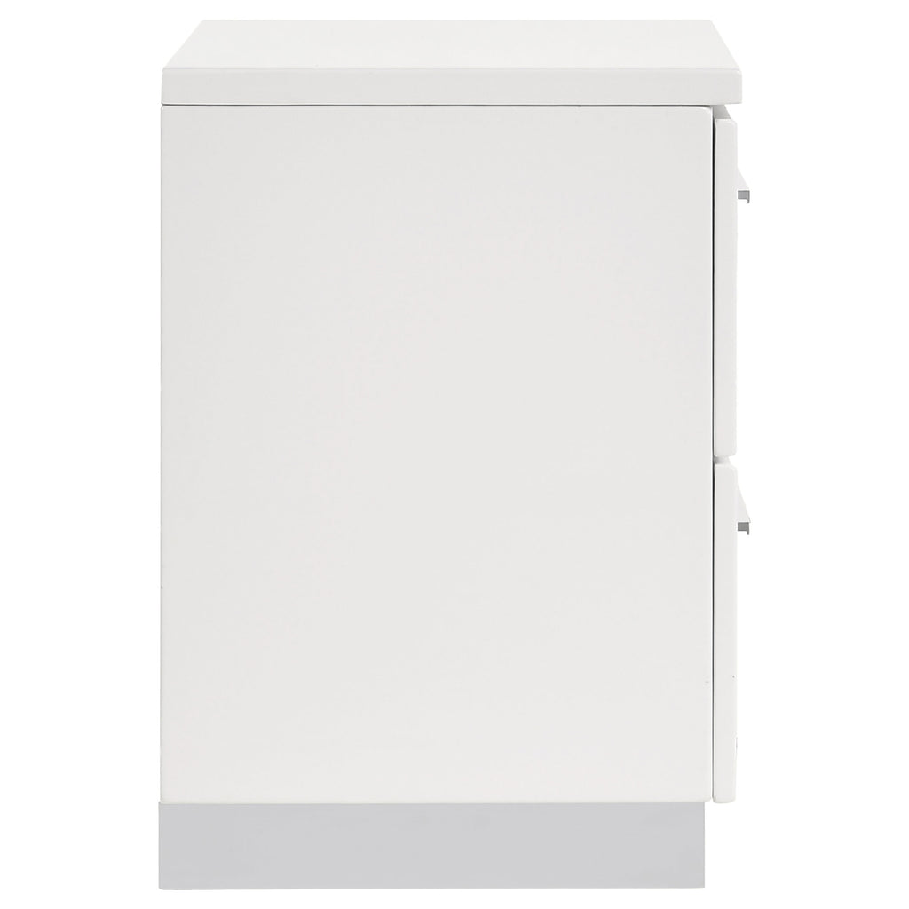 Dulcey White High Gloss 2 drawer Nightstand