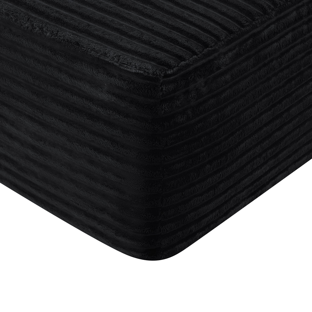 37.5 inch Right chaise longue with plush black velvet, cup holder, flexible matching, mainly for living room use.