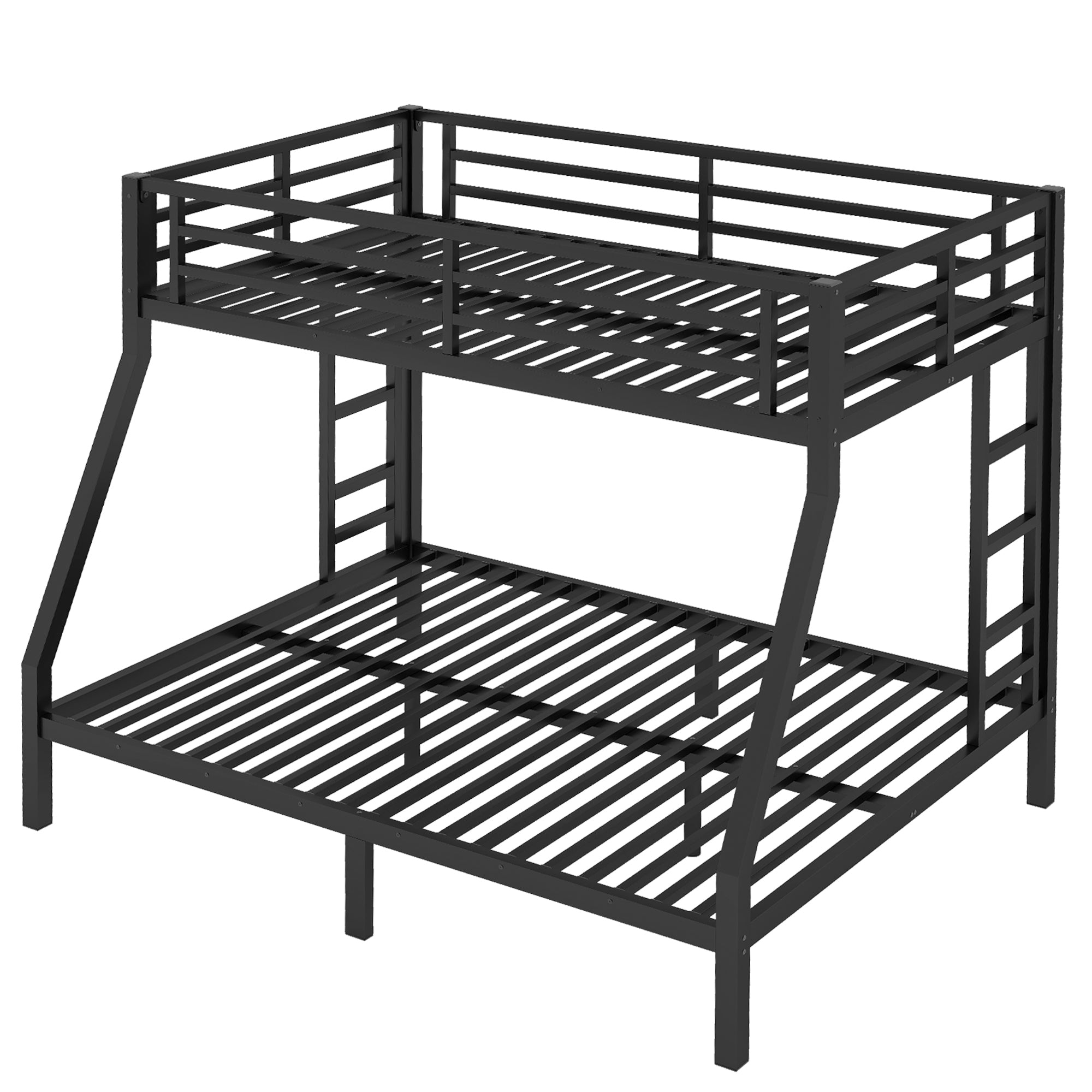 Metal Twin over Full Bunk Bed for Teens and Adults,Space Saving Noise Reduced No Box Spring Needed, Black