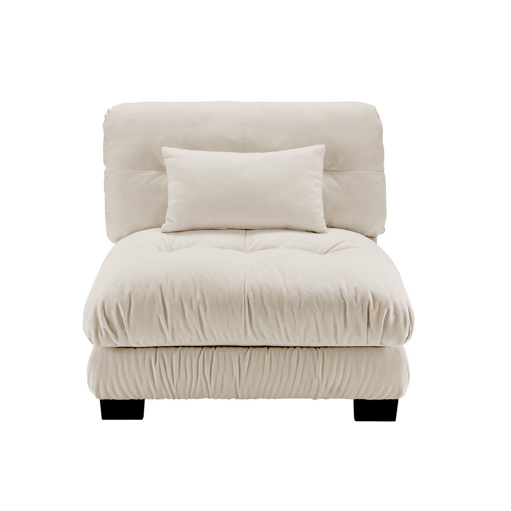 Pariss Armless Sofa W 1 pillow Light Coffee