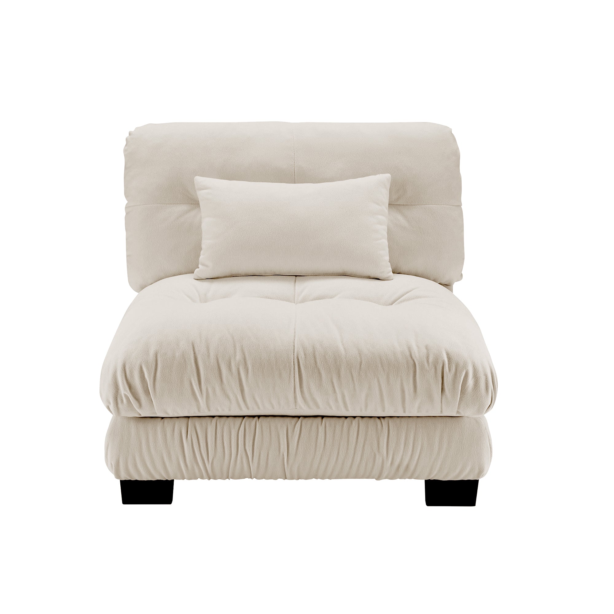 Pariss Armless Sofa W 1 pillow Light Coffee