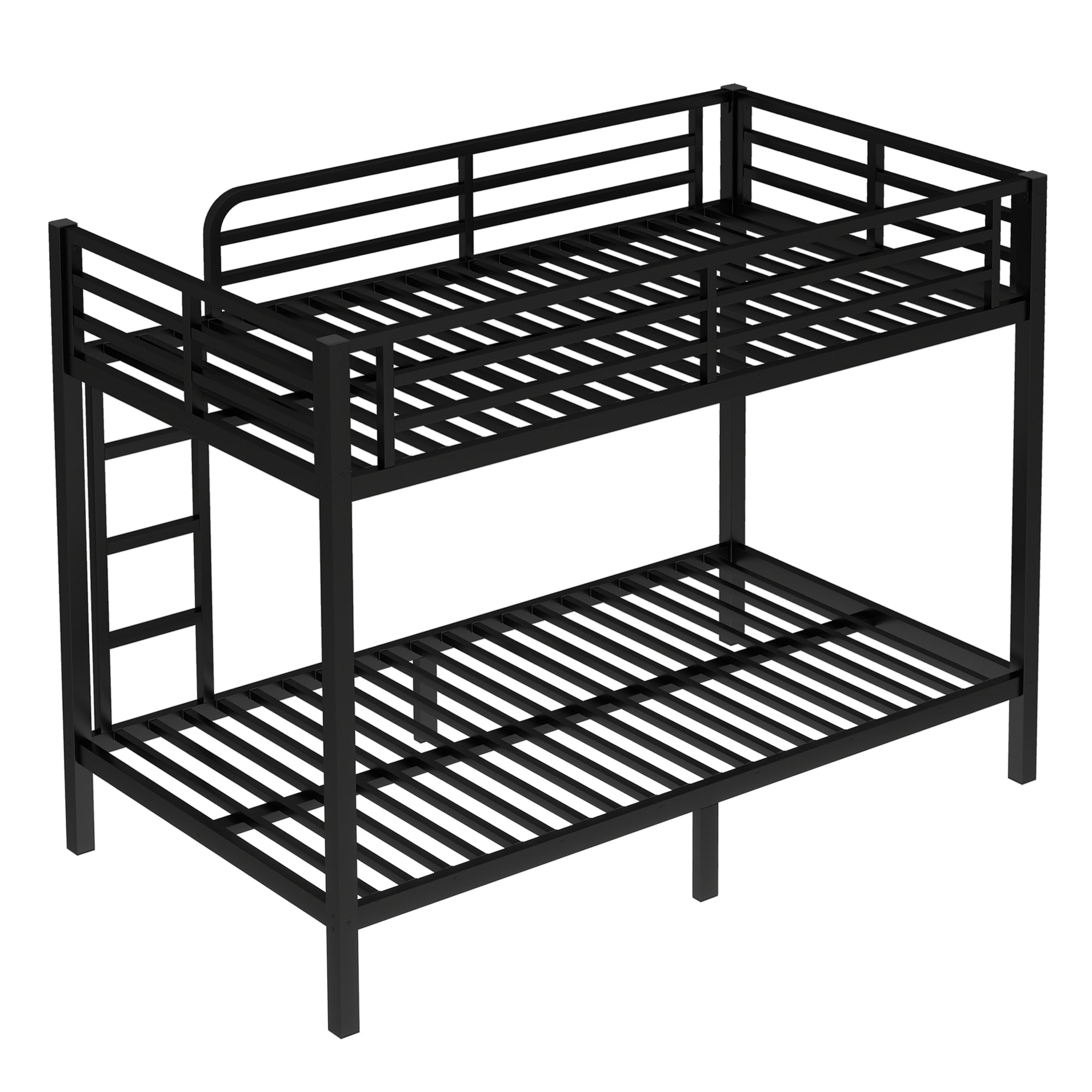 Metal Twin XL over Twin XL Bunk Bed for Teens and Adults,Space Saving Noise Reduced No Box Spring Needed, Black