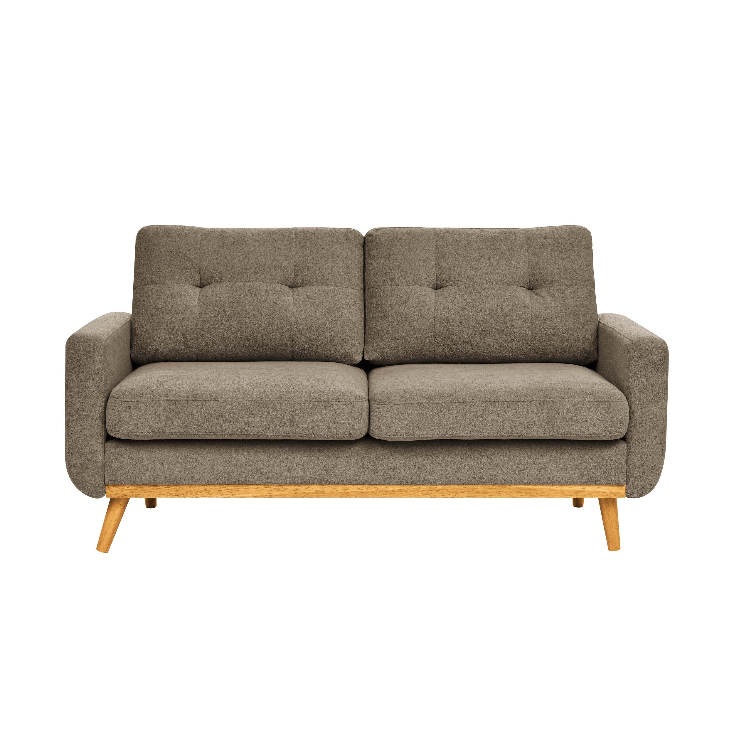 67.7" Wide Mid Century Modern Upholstered Tufted Loveseat Sofa With Wooden Legs