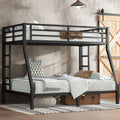 Metal Twin over Full Bunk Bed for Teens and Adults,Space Saving Noise Reduced No Box Spring Needed, Black