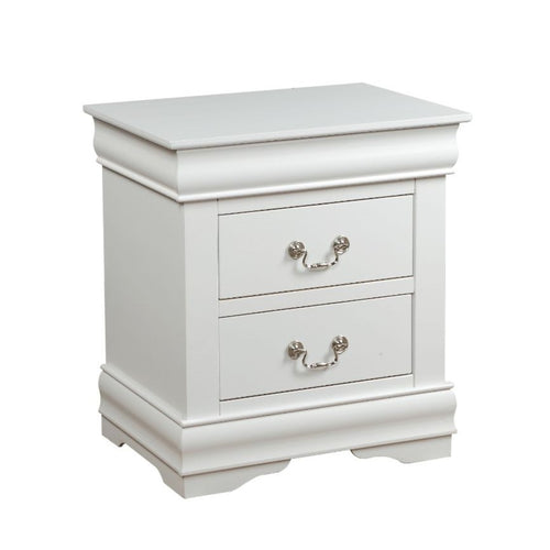 1pc Traditional Classic White Finish 2 Drawers Nightstand Wooden Bedroom Furniture