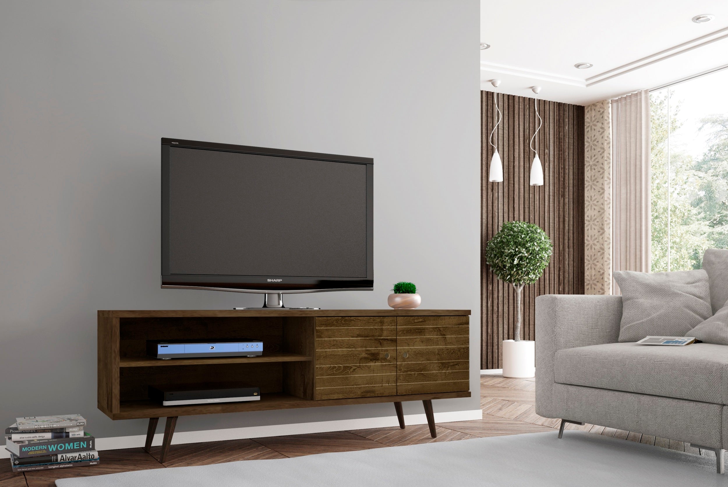 TV Stand in Rustic Brown