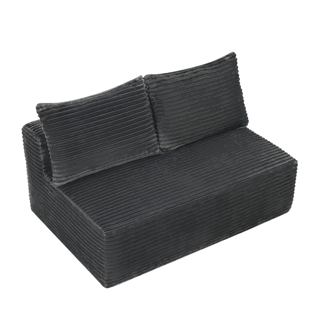 58 inch 2 seat median longue with plush grey velvet, cup holder, flexible matching, mainly for living room use.