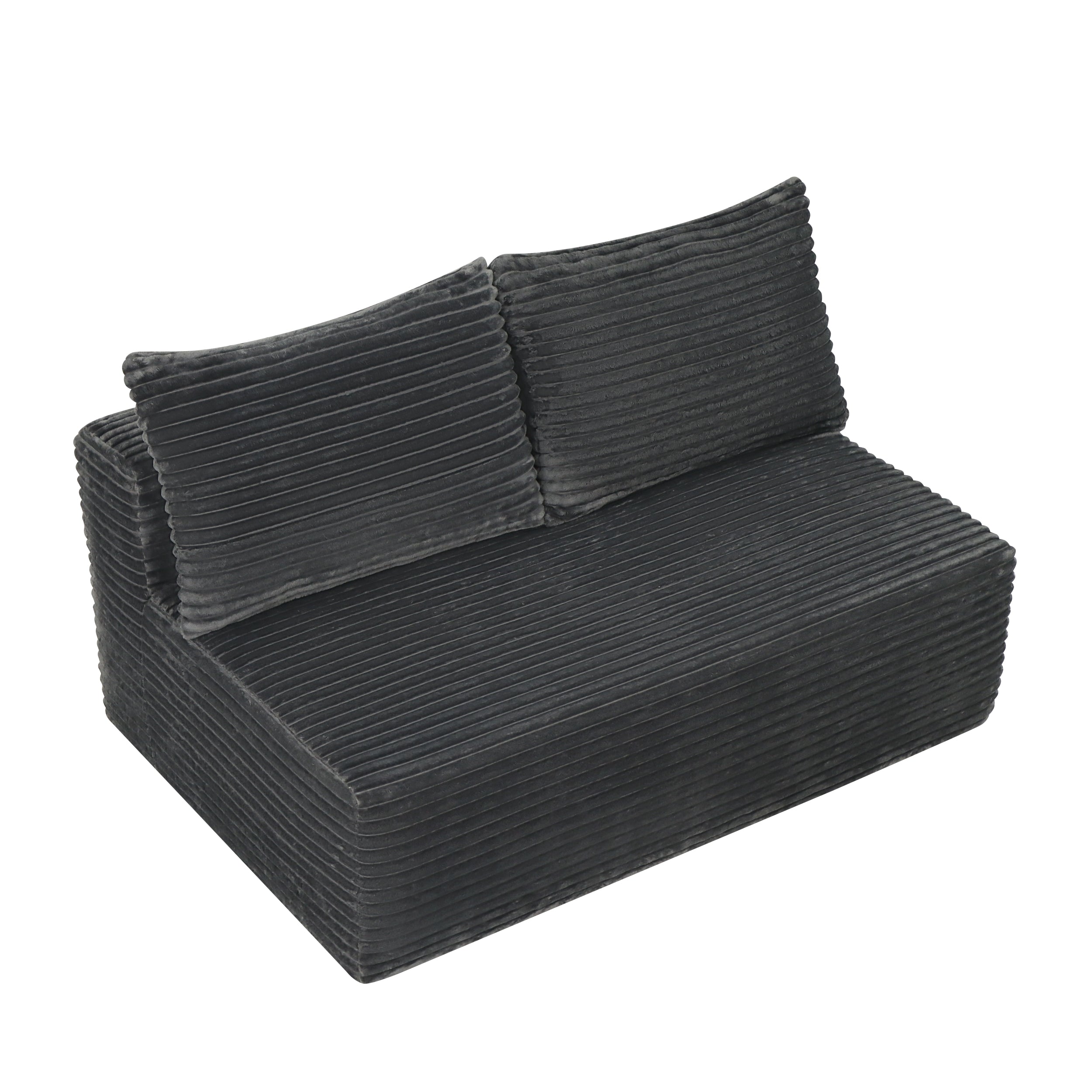 58 inch 2 seat median longue with plush grey velvet, cup holder, flexible matching, mainly for living room use.