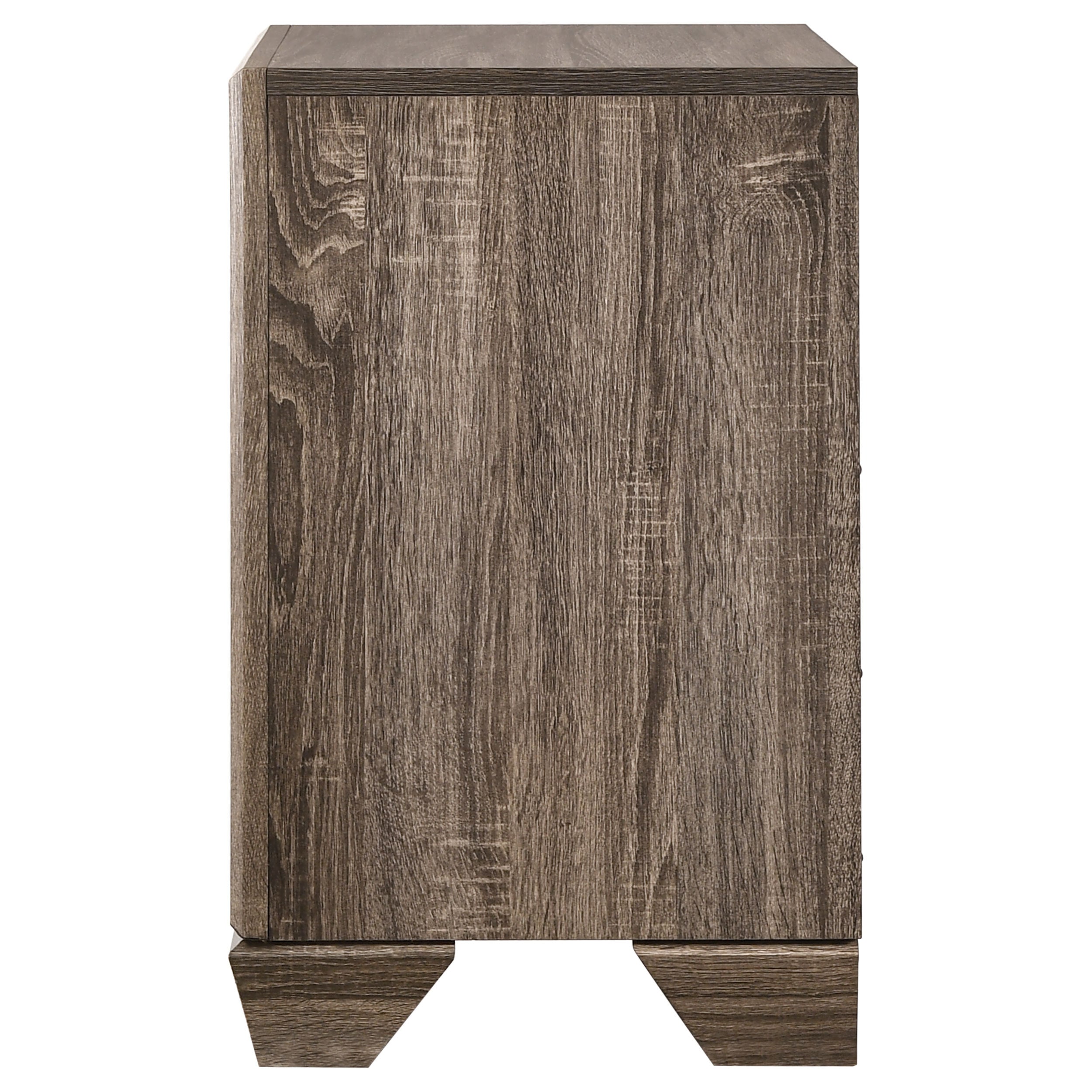 Tomasina Washed Taupe 2 Drawer Rectangular Nightstand