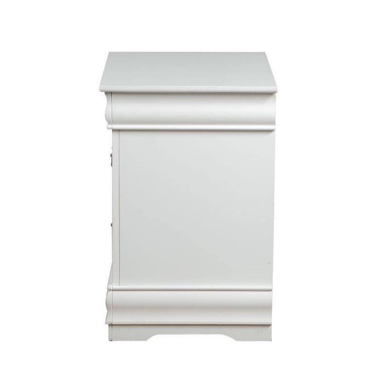 1pc Traditional Classic White Finish 2 Drawers Nightstand Wooden Bedroom Furniture
