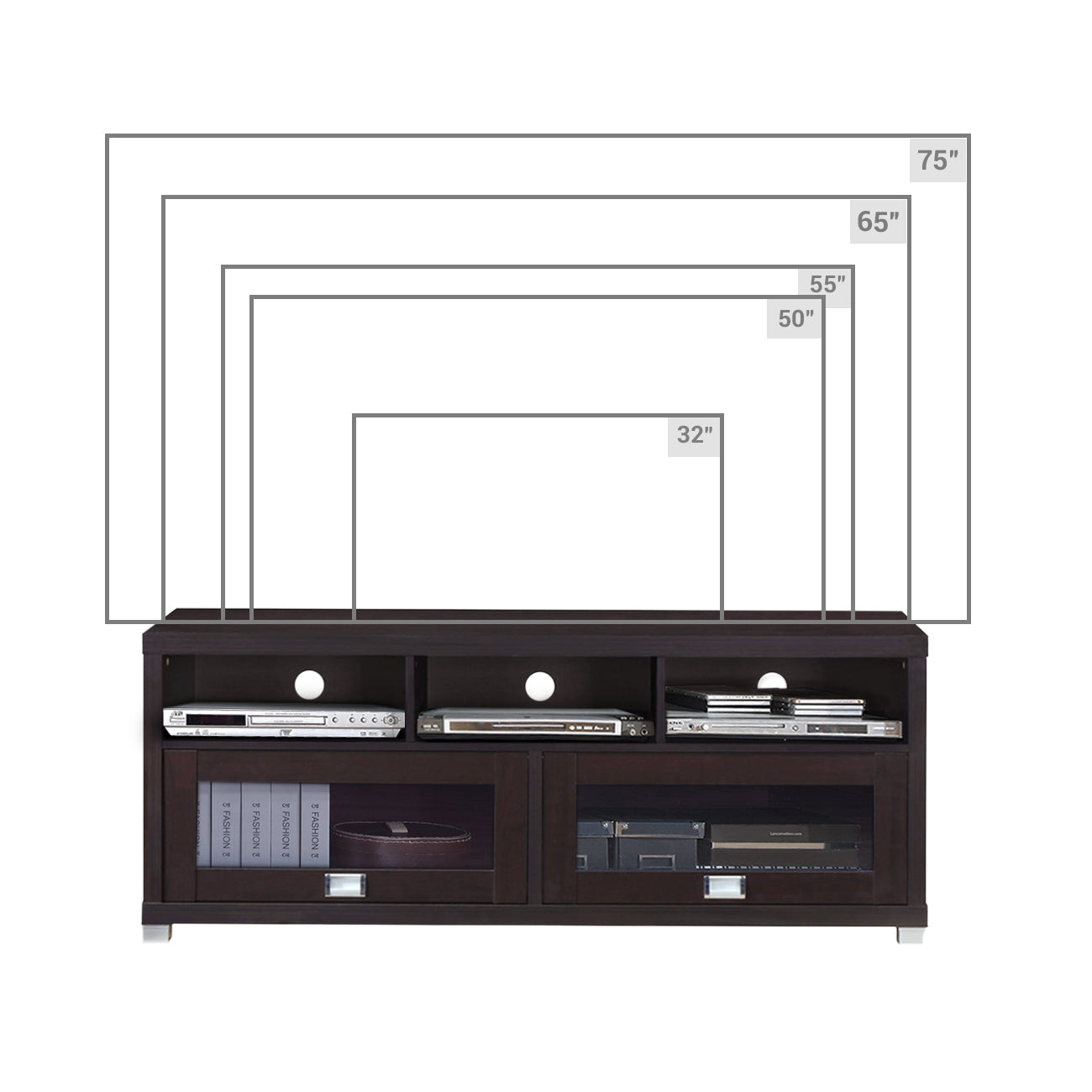 Durbin TV Stand for TVs up to 65in, Espresso