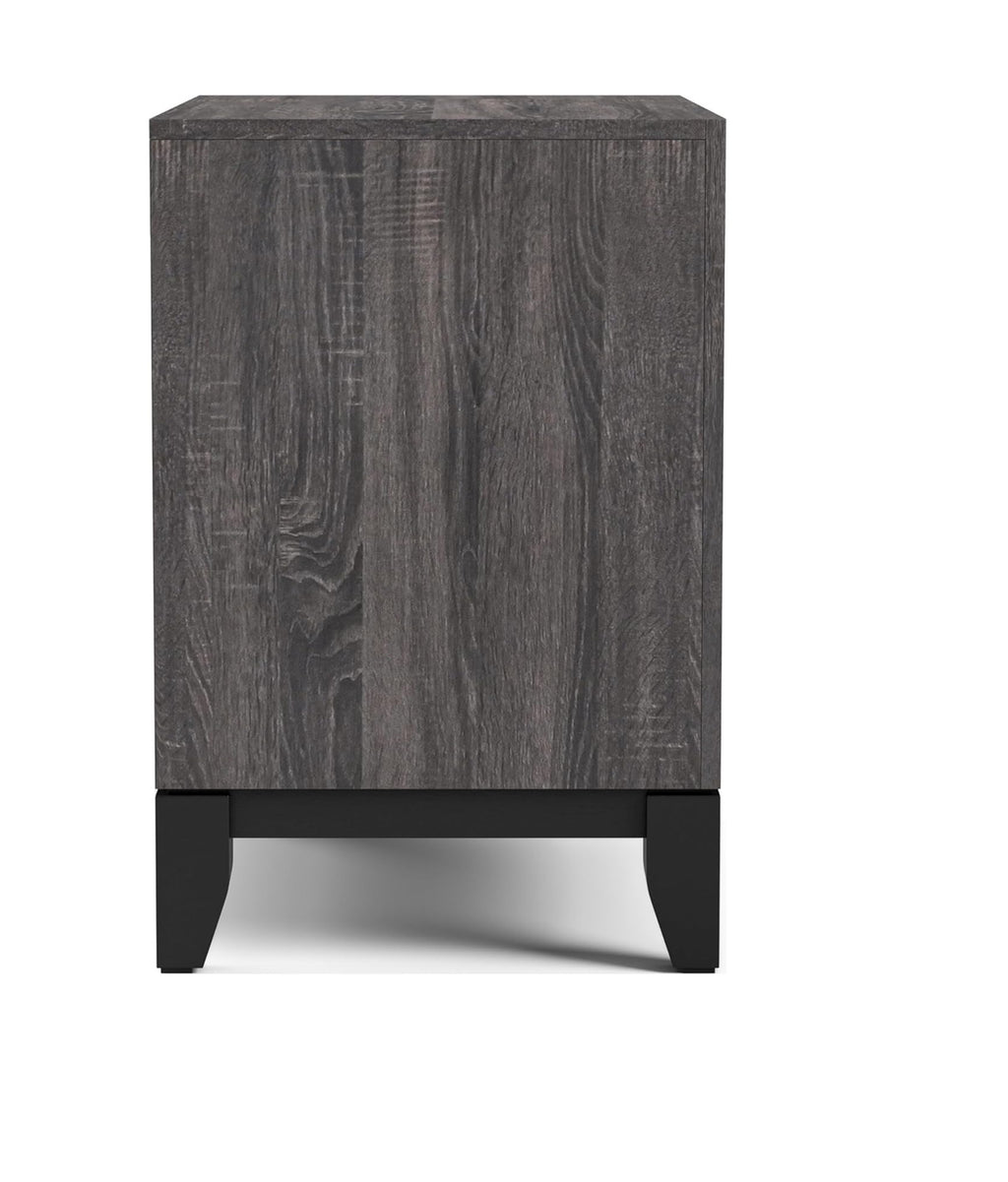 Two Tone Design 1pc Nightstand Two Drawers Wooden Legs Gray Finish Bedroom Furniture