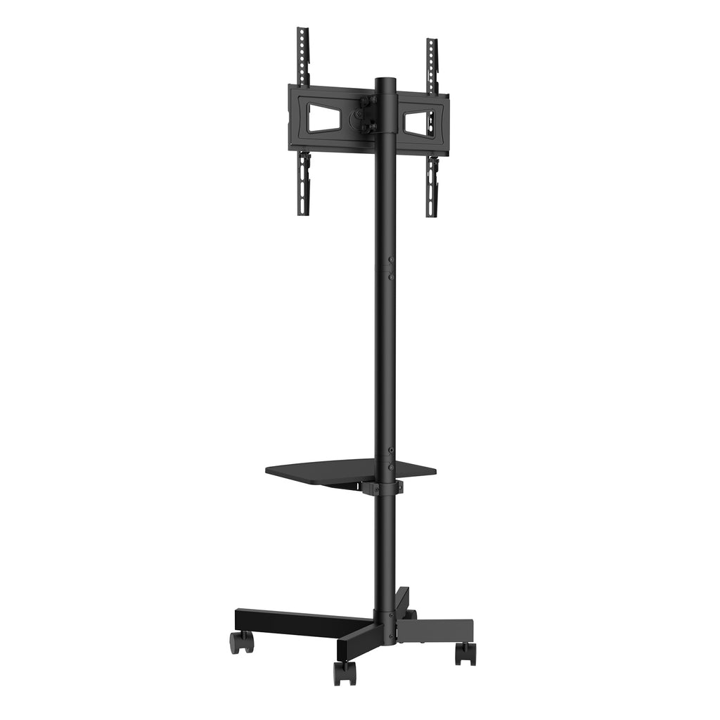 Mobile TV Stand, Mobile TV Cart for 23 to 60 inch TVs, Height Adjustable Portable TV Stand with Wheels, with A Tray for Audio Visual Devices, Rolling TV Stand with Mount for Bedroom, Living Room