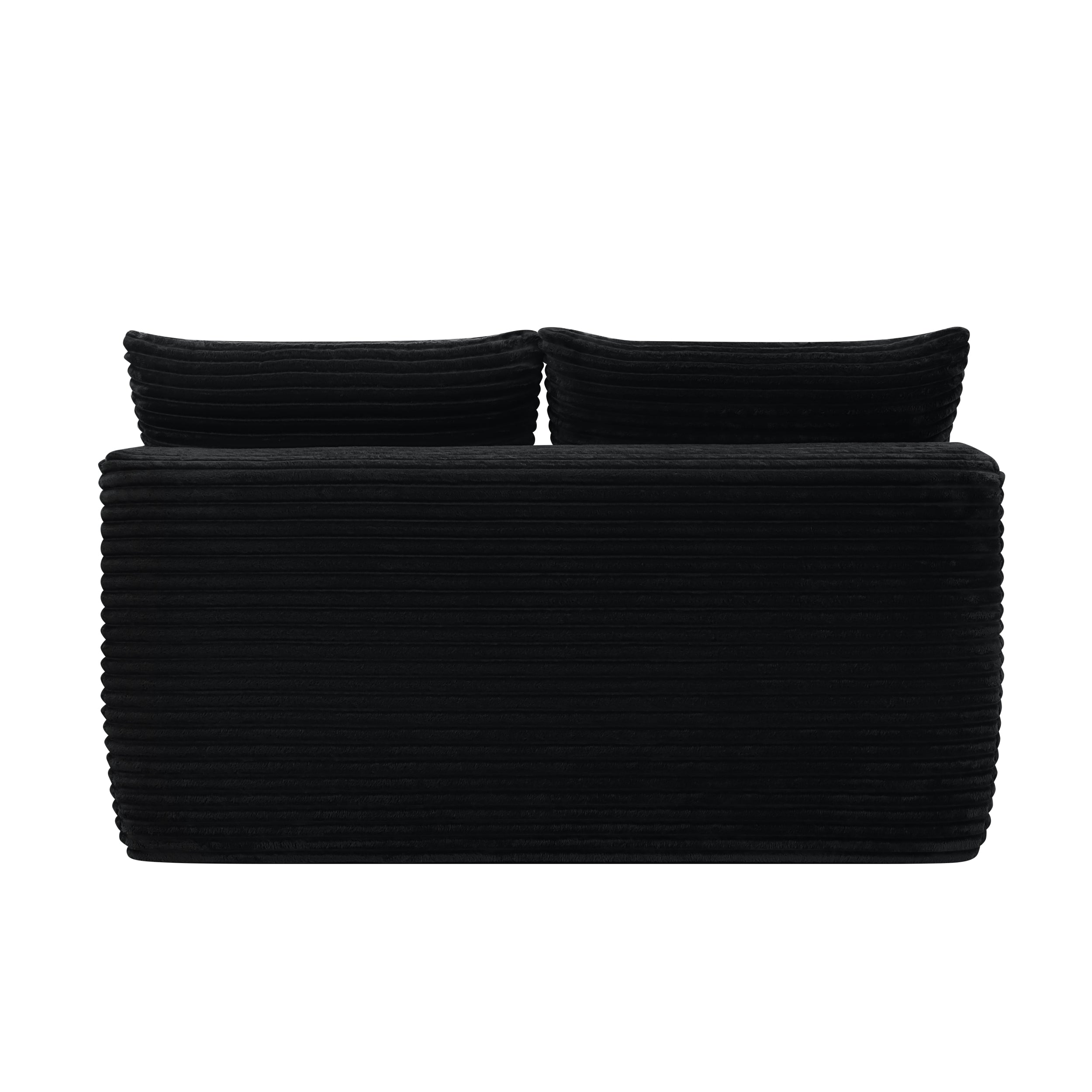 58 inch 2 seat median longue with plush black velvet, cup holder, flexible matching, mainly for living room use.