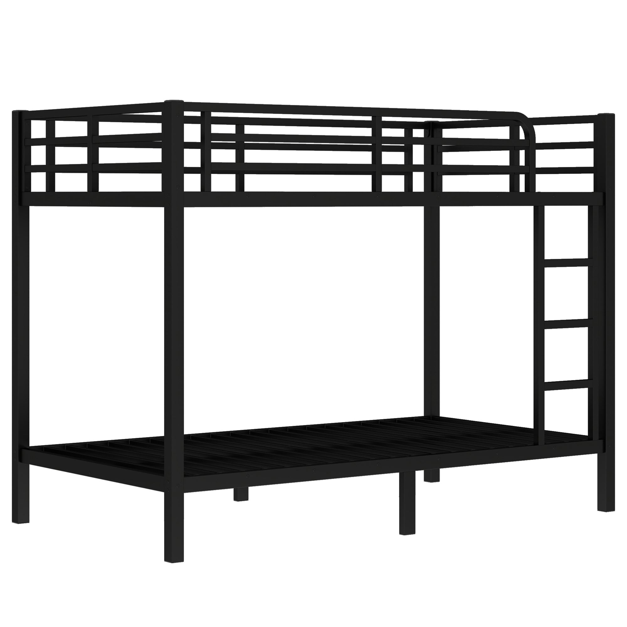 Metal Twin XL over Twin XL Bunk Bed for Teens and Adults,Space Saving Noise Reduced No Box Spring Needed, Black