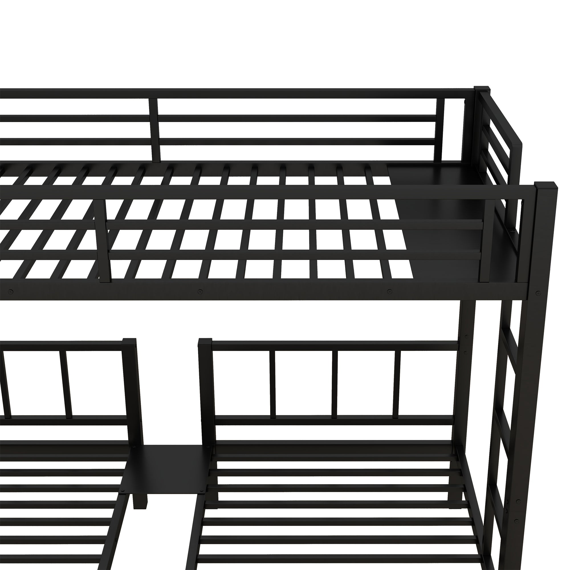 Twin over Twin & Twin Bunk Beds for 3, Twin XL over Twin & Twin Bunk Bed Metal Triple Bunk Bed, Black