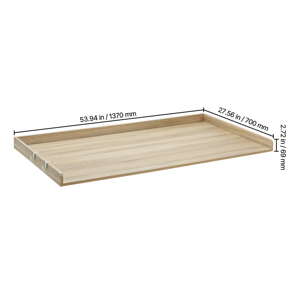 Washer Dryer Countertop, 54" x 27" Wooden Washer and Dryer Countertop, Water Resistant Laundry Machine Topper Cover with Anti Slip Pads, for Laundry Room Organization and Storage, Oak