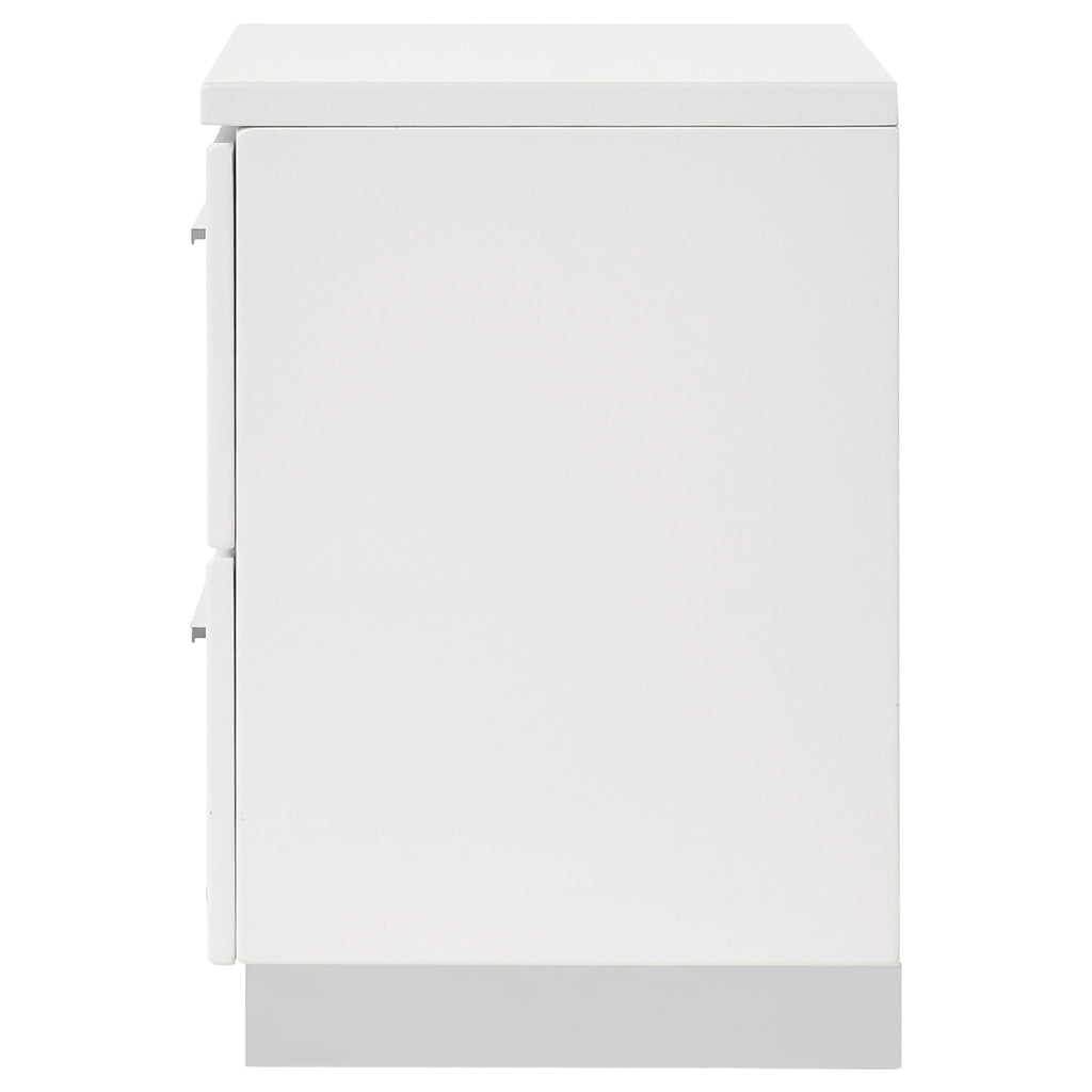 Dulcey White High Gloss 2 drawer Nightstand