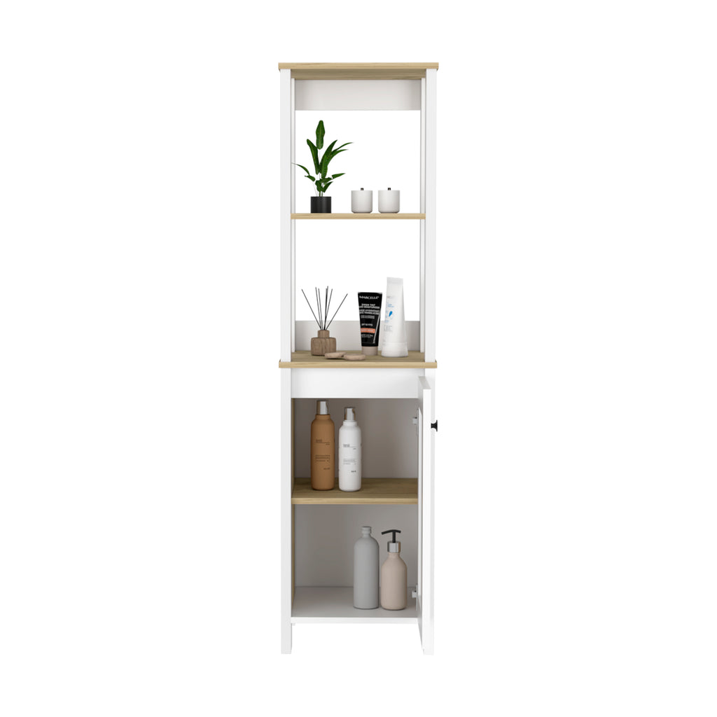 St. Clair Linen Cabinet, Two Interior Shelves, Two Open Shelves, Single Door