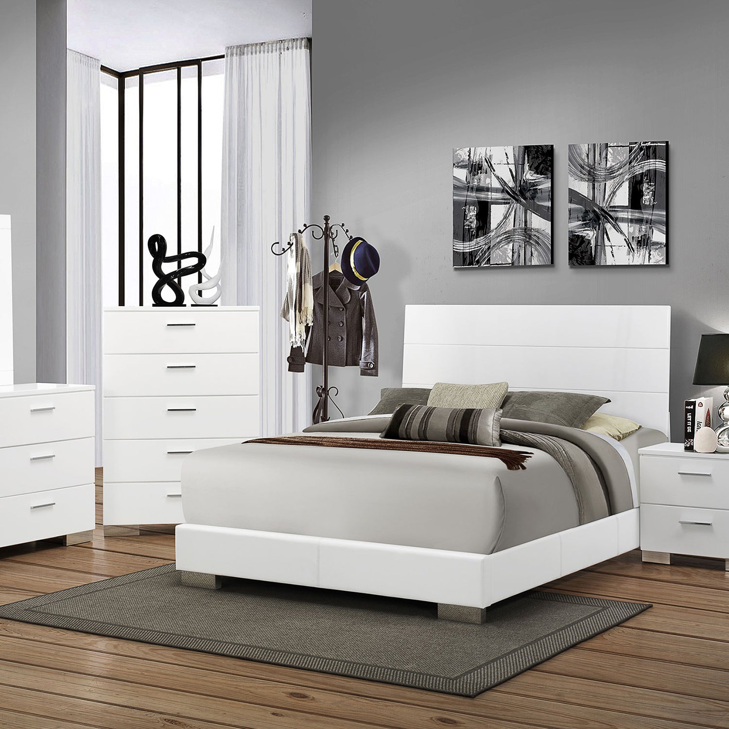 Dulcey White High Gloss 2 drawer Nightstand