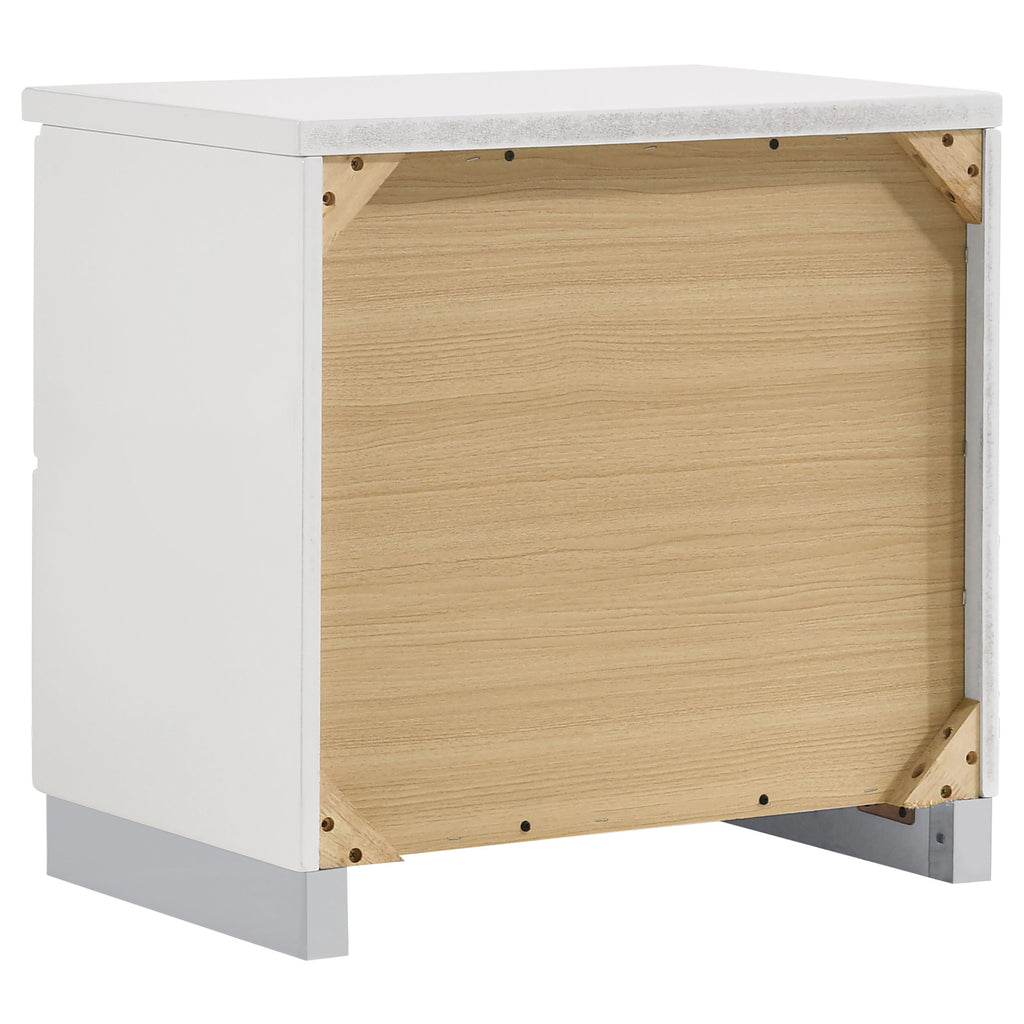 Dulcey White High Gloss 2 drawer Nightstand